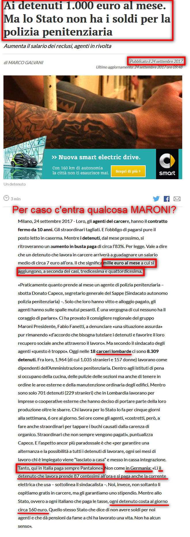 1.000 Euro ai carcerati più tredicesima e per i vecchi italiani di 65 anni non ci sono soldi neppure per meno di 500 Euro !!!